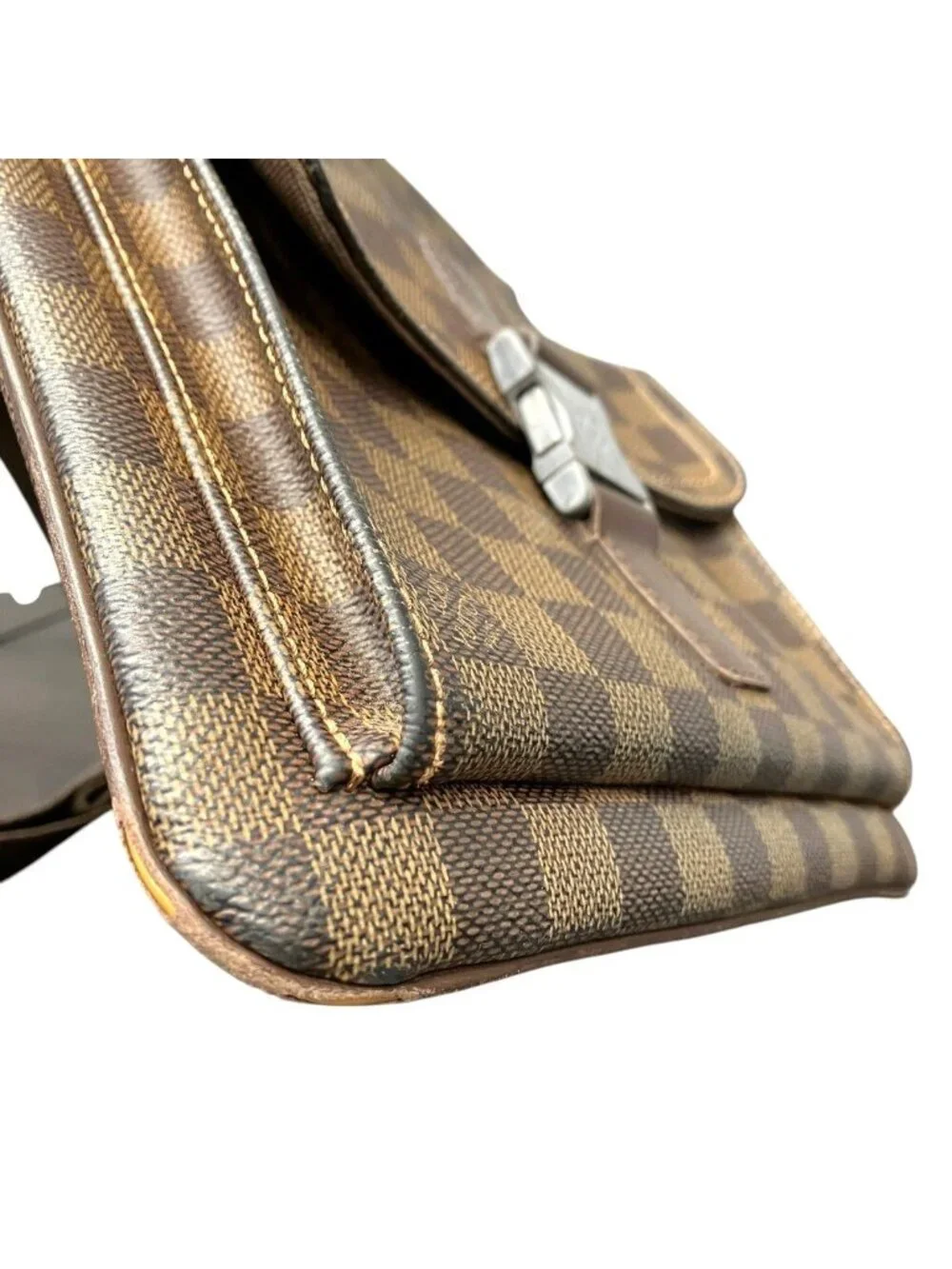 Louis Vuitton Pochette Melville Damier Ebene Shoulder Bag Canvas